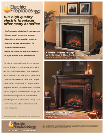 Dimplex Signature Electric Fireplaces | Manualzz