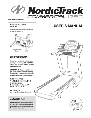 Nordictrack Ntl14010 0 1750 User Manual Manualzz