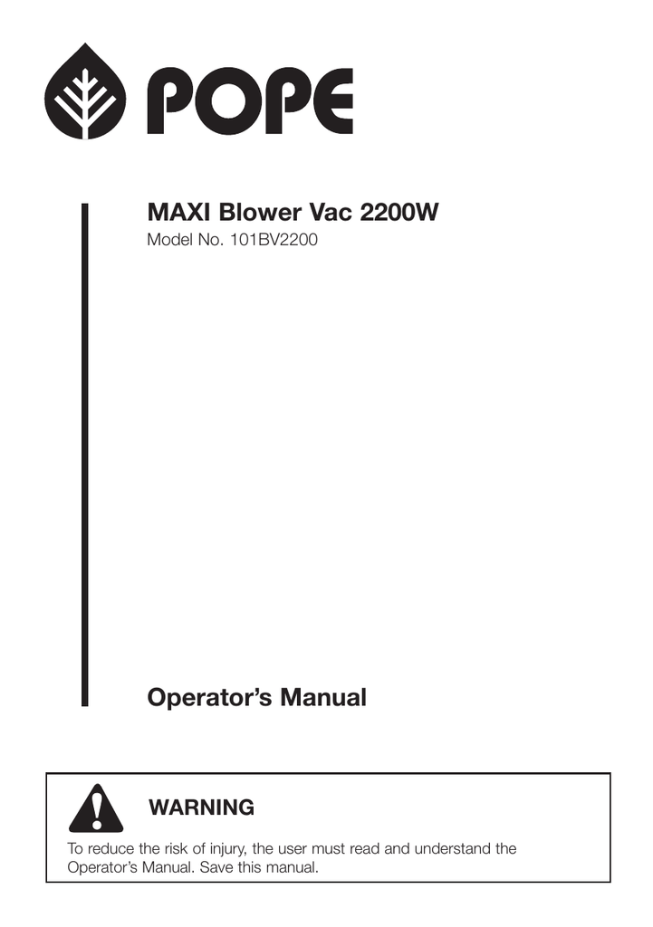 Pope Maxi Blower Vac 2200W (101BV2200 
