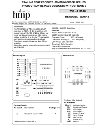 Datasheet For Msm8129w By Apta Group Manualzz