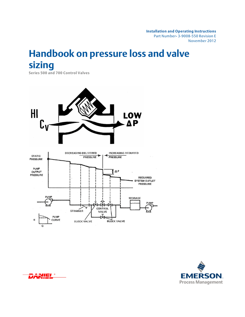 Daniel Control ValvesSeries 500 and 700 Handbook on Pressure Loss and