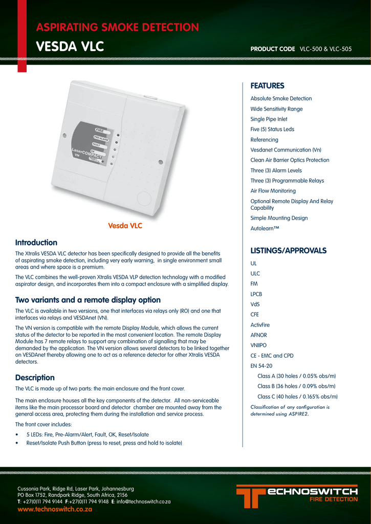 Vesda Laser Compact Manualzz