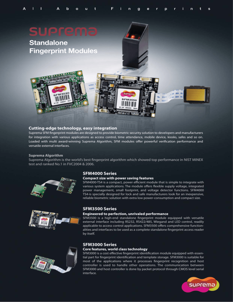 Suprema SFM3010FC Access control card readers datasheet Manualzz