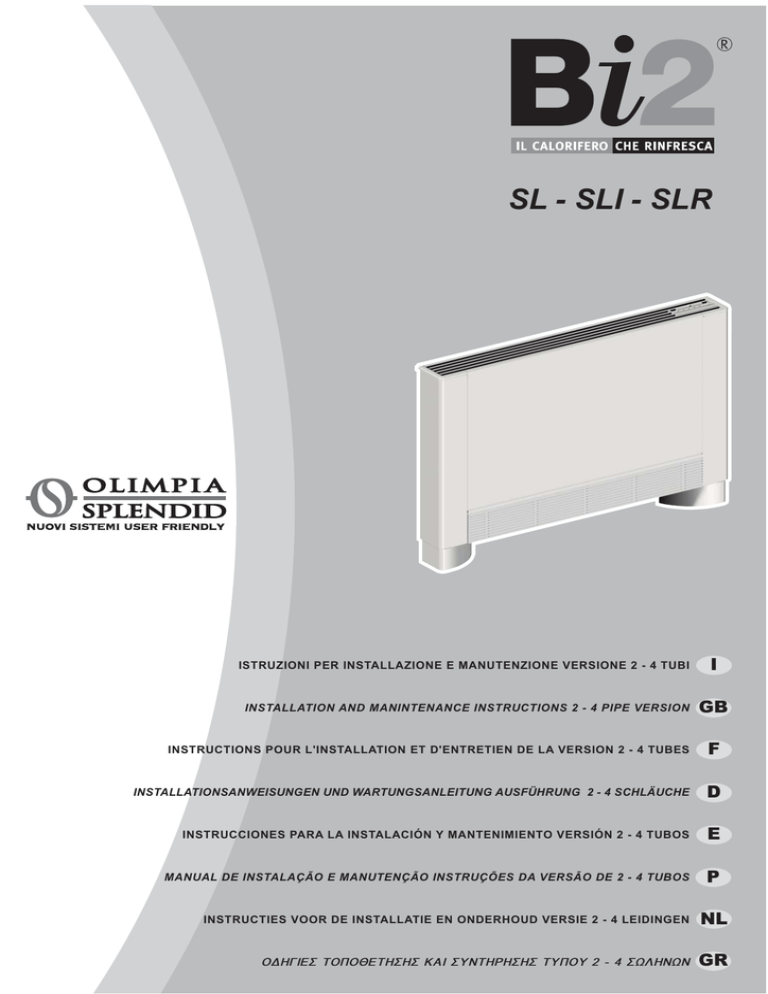 Olimpia Splendid Bi2 Sli Naked Bi2 Sli Inverter Naked Bi2 4 Tubes Installation Manual Manualzz