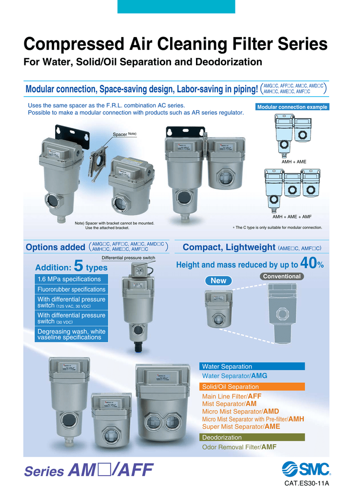 For use with AMG550 Compressed Air Treatment SMC AMGEL550 Water