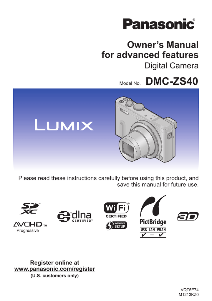 Panasonic LUMIX DMC-ZS40 Digital Camera User Manual pdf | Manualzz