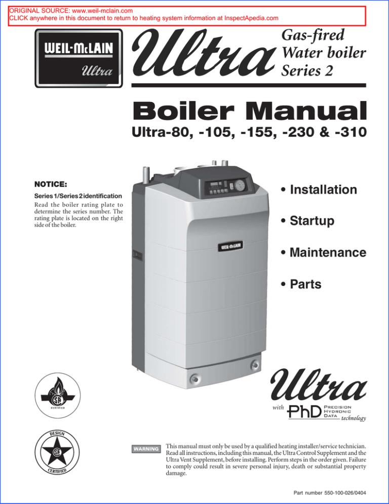 Weil Mclain Ultra 230 Boiler Manualzz