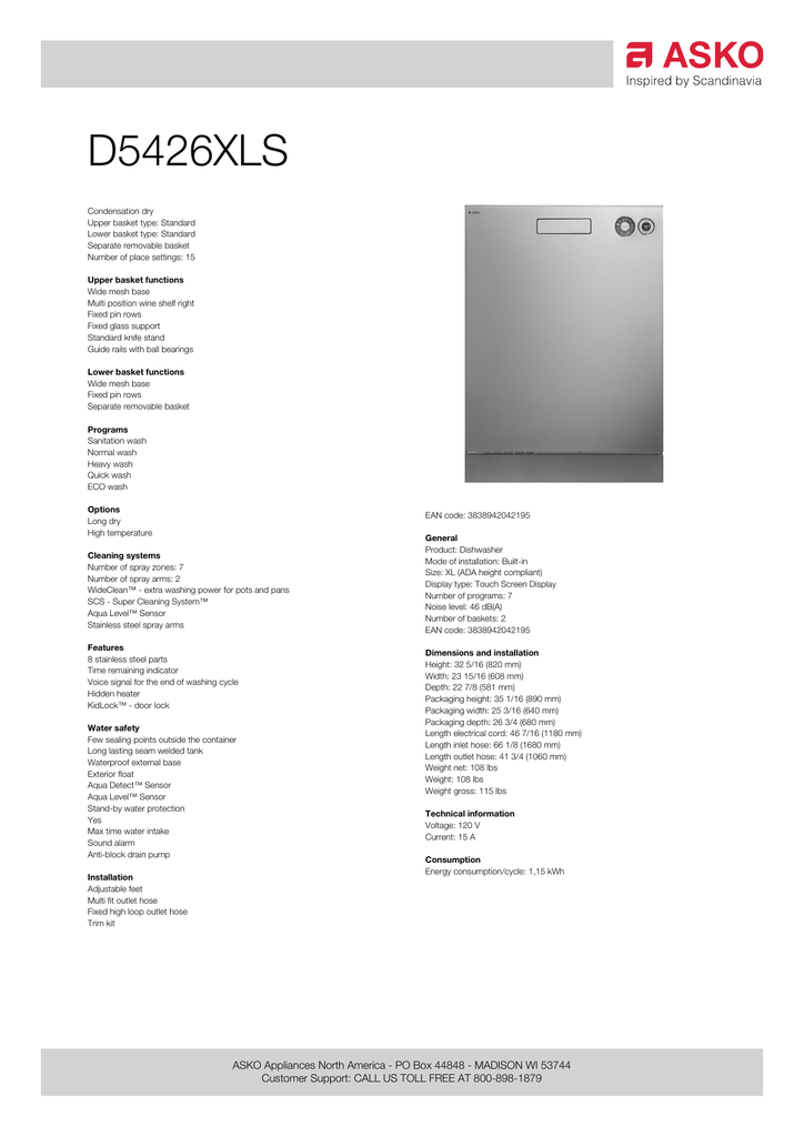asko d5426xls