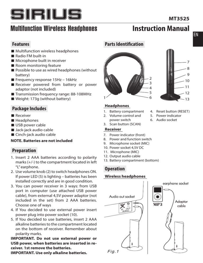 wireless headphones for sirius radio