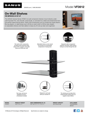 S Vf3012 On Manualzz - Vf3012 On Wall Component Shelving S Vf3012 On Manualzz - Vf3012 On Wall Component Shelving