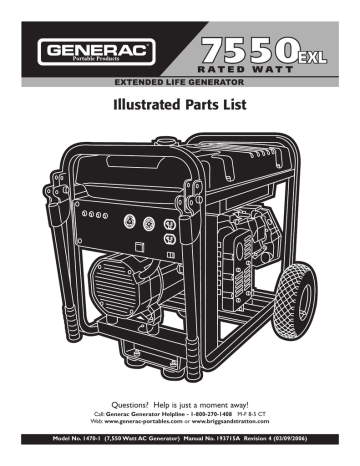 generac 7550 exl parts generac 7550 exl parts