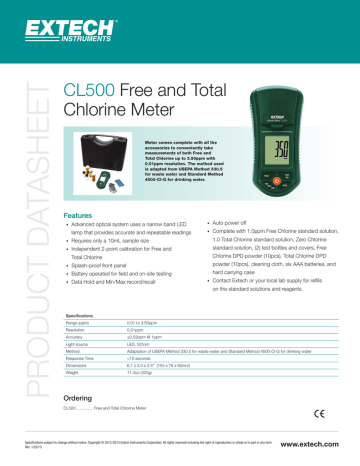 CL500 Free and Total Chlorine Meter | Manualzz