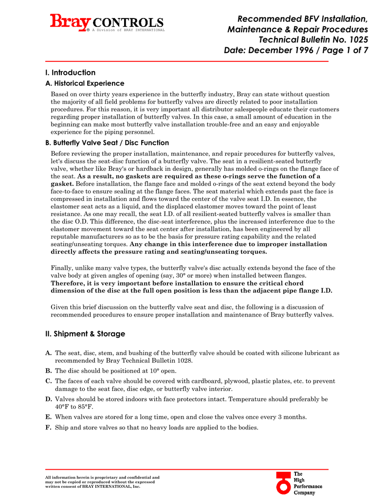 Bray Butterfly Valve Bolt Chart