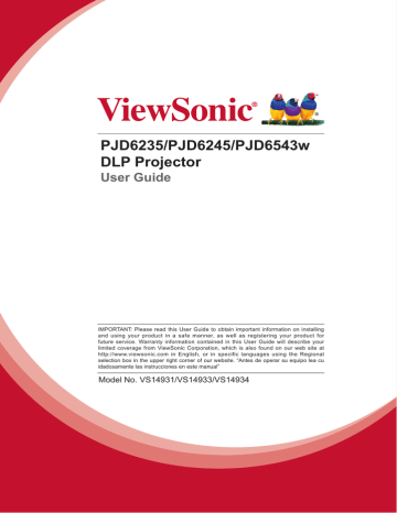 ViewSonic PJD6235 PROJECTOR User guide | Manualzz
