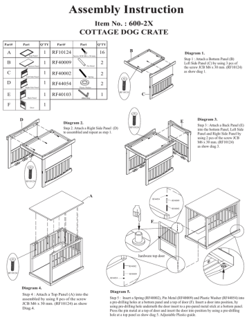 Picture of dog crate 600-2X Assembly Instruction | Manualzz