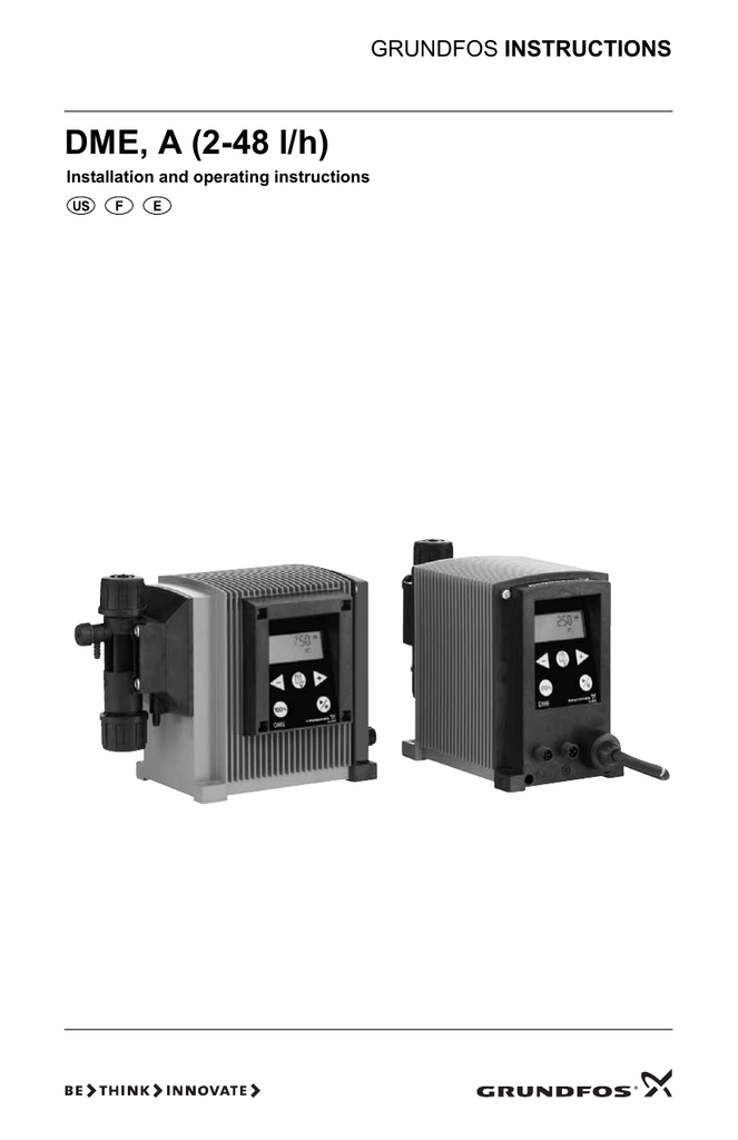 Grundfos Digital Dosing DME Installation, Operation and Maintenance