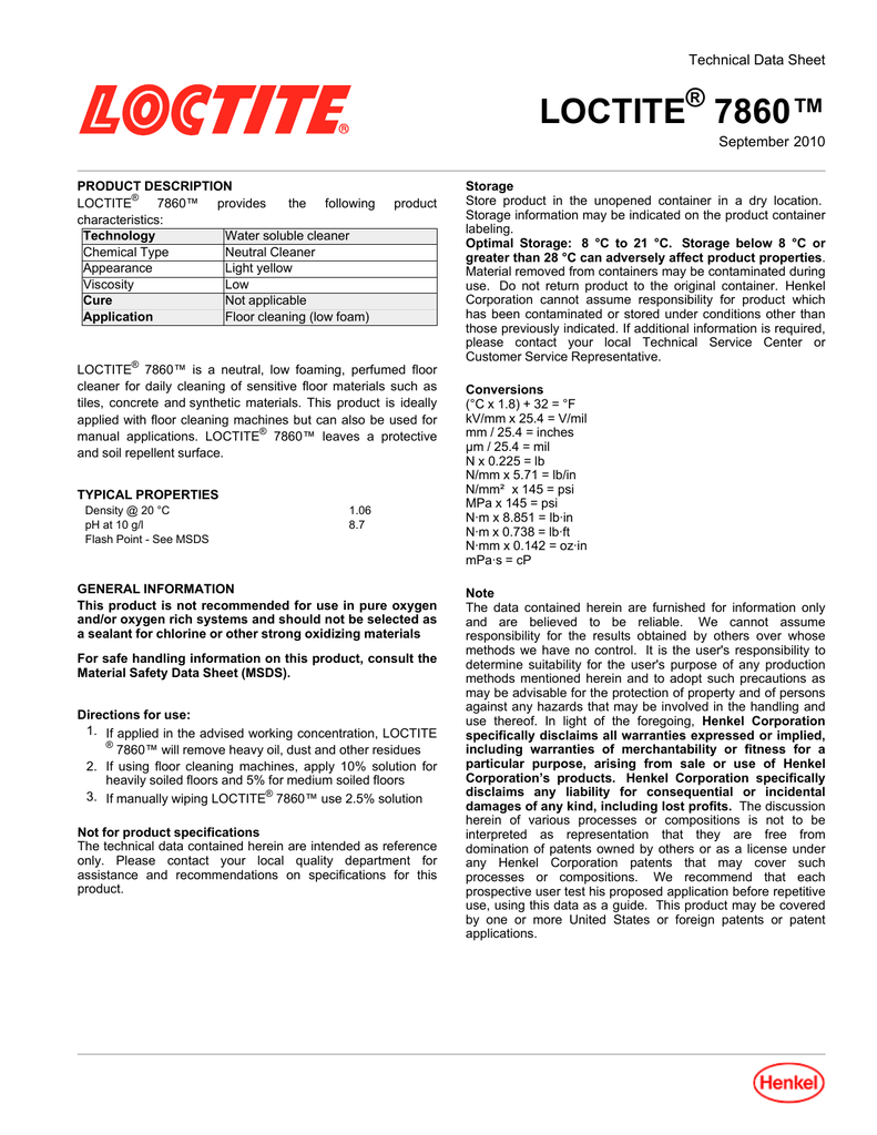 Loctite 7860 Technical Data Sheet Manualzz