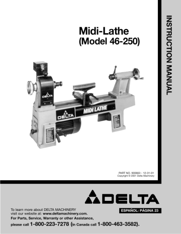 DELTA Getting the Most Out of Your Lathe Manual 0215 
