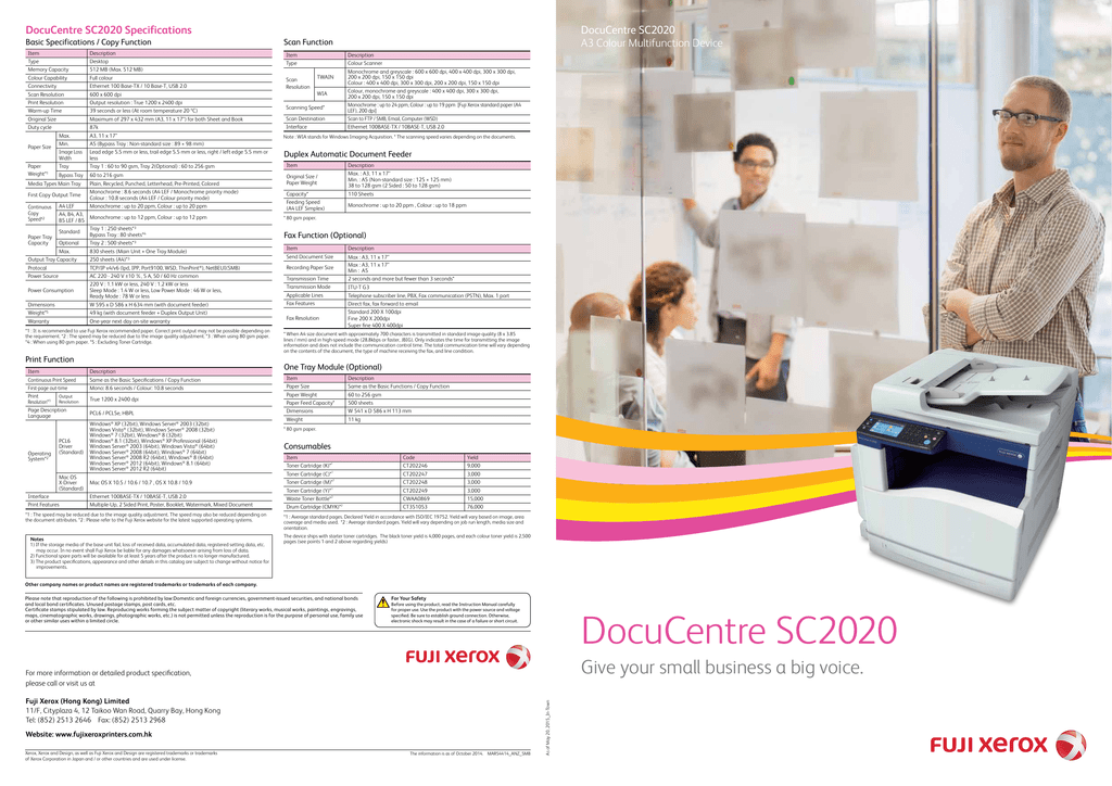 xerox dc sc2020