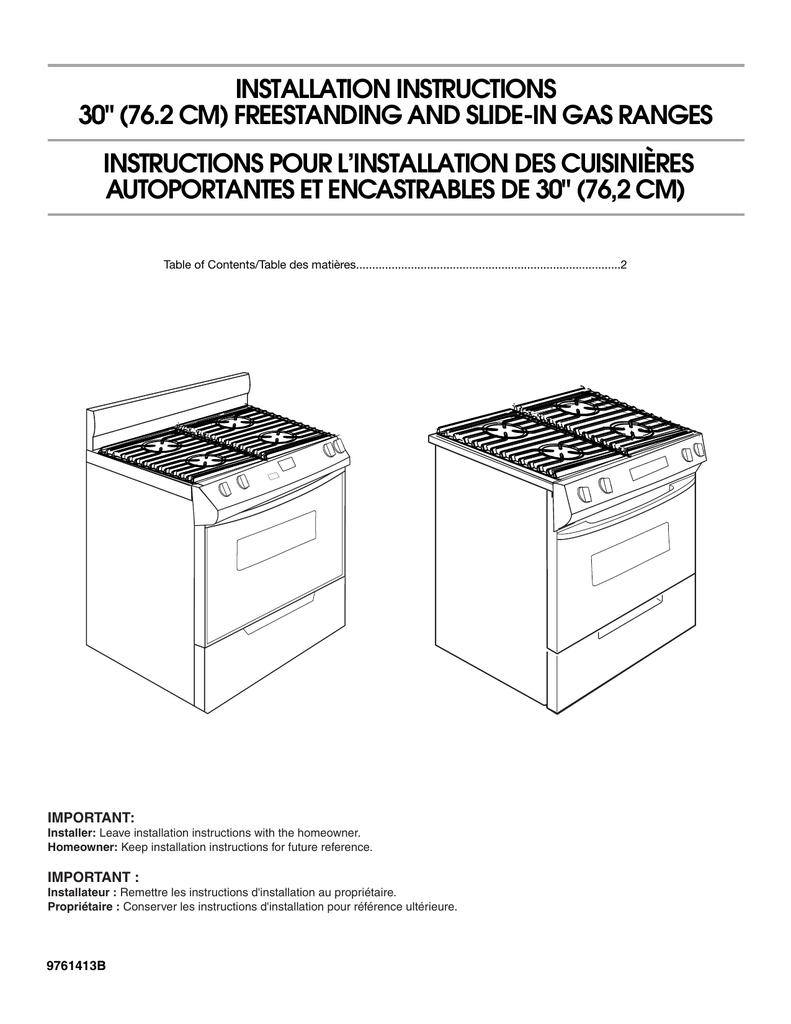 Whirlpool SlideIn Electric Ranges Range User manual Manualzz