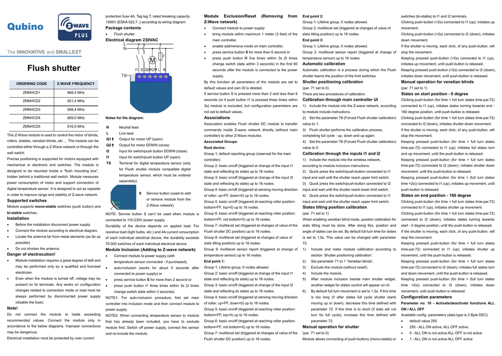 qubino roller shutter manual