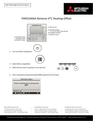 Mitsubishi Electric PAR31MAA Instructions | Manualzz