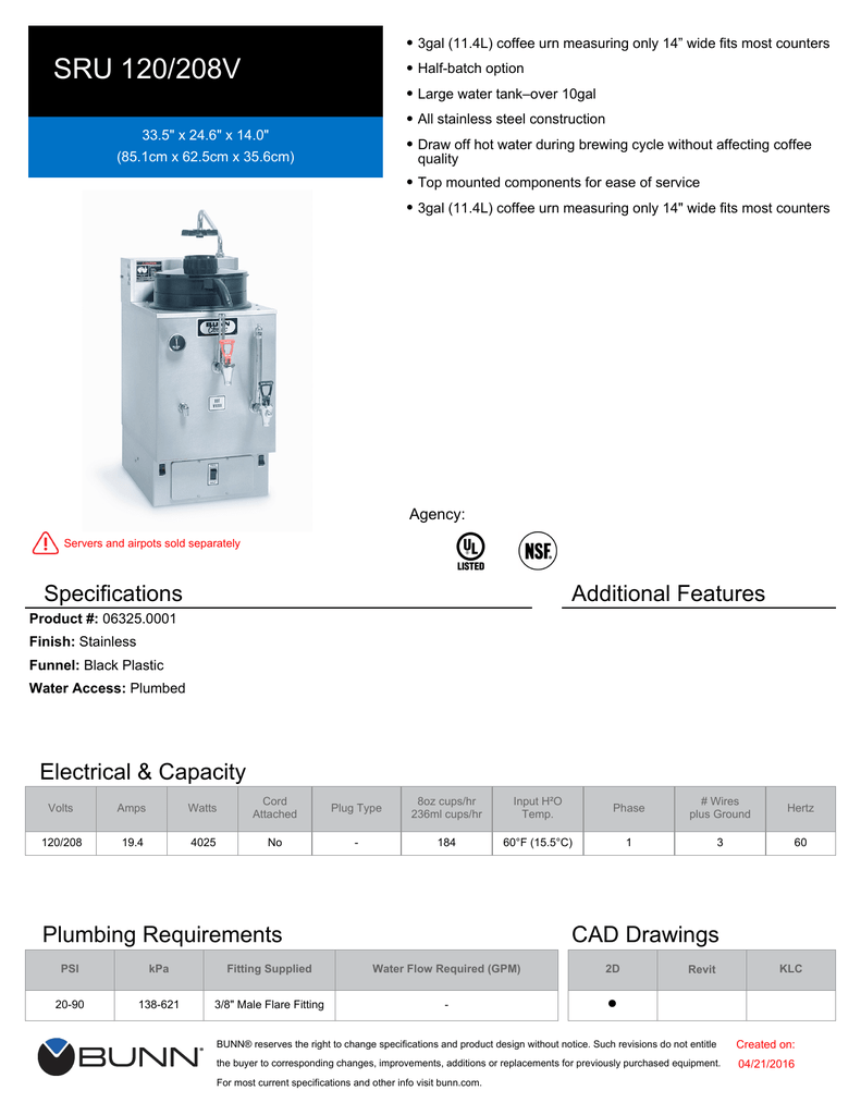 Sru 1 8v Manualzz