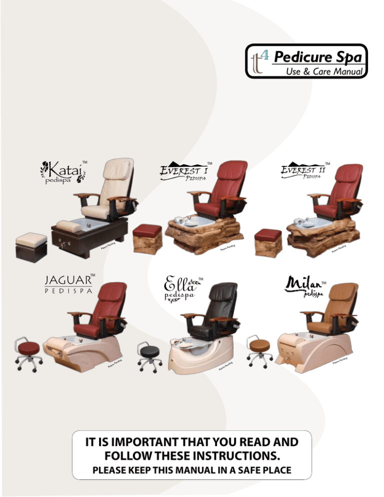 pedicure chair installation guide Manualzz