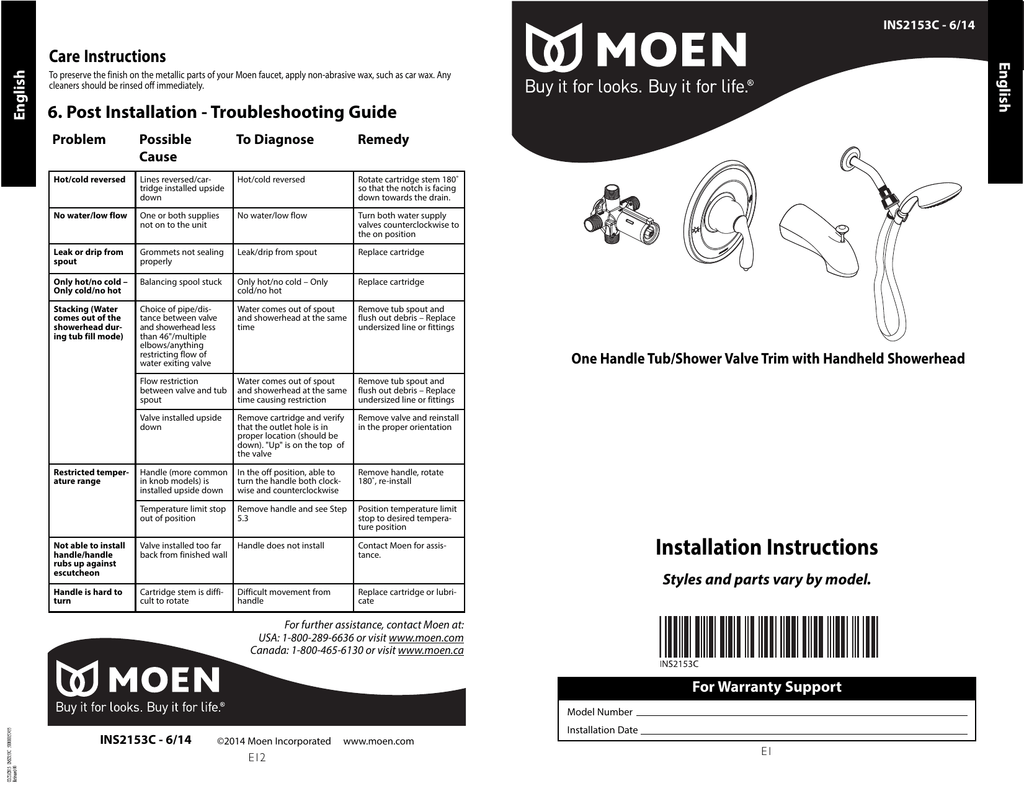 Moen 733srn Installation Guide Manualzz