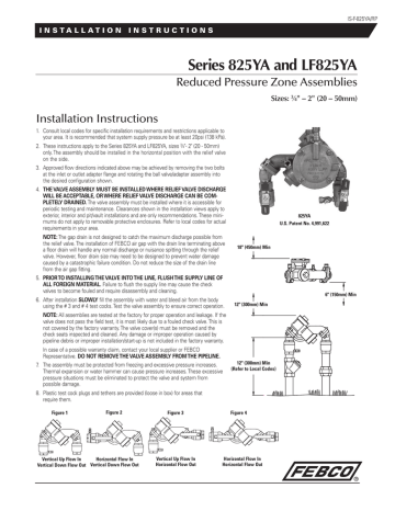 Febco Watts 825YA LF825YA Reduced Pressure Backflow | Manualzz