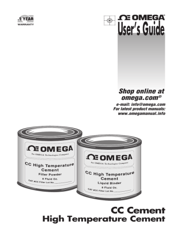 Omega CC Cement Owner Manual | Manualzz