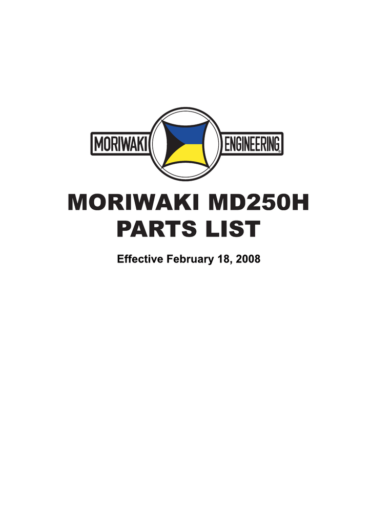 Moriwaki MD250H | Manualzz