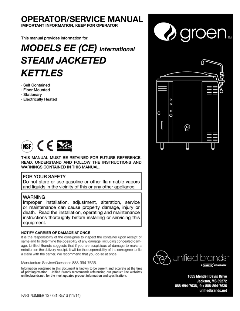 groen steam kettle troubleshooting