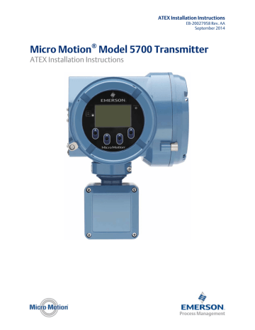 Micro Motion 5700 Transmitter ATEX Installation Instructions | Manualzz