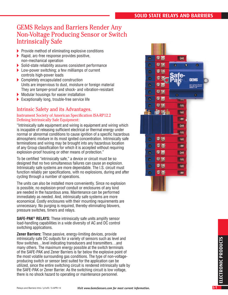 275 ohms Resistance Gems Sensors 54806 Dual Channel Zener Barrier 60 mA Current Gems Sensors /& Controls 30 VDC Voltage
