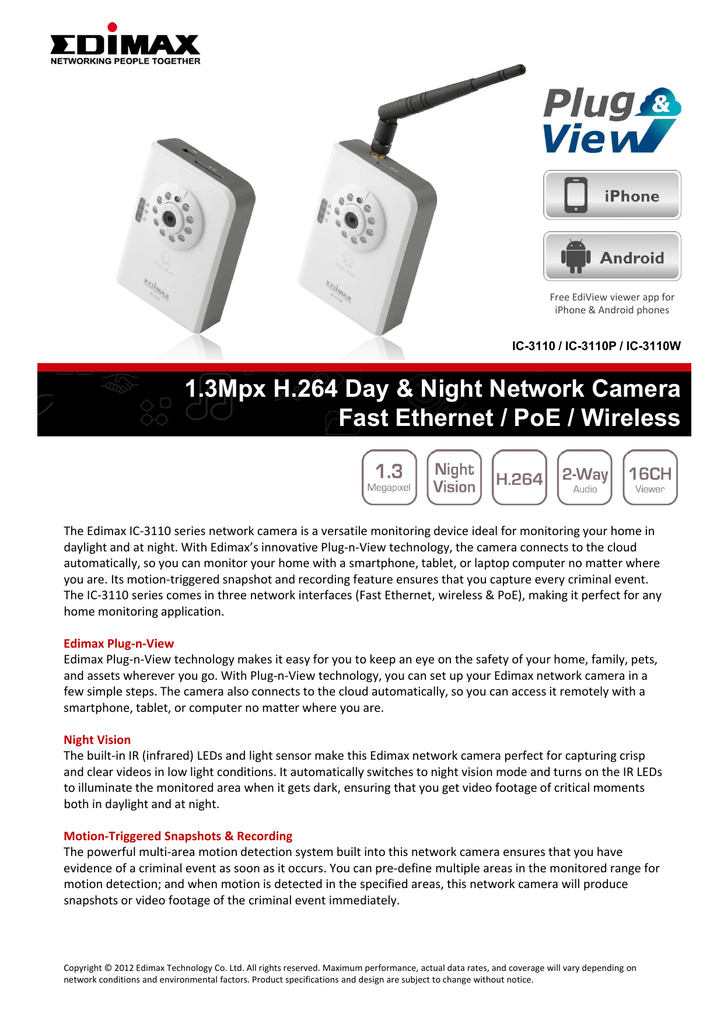 EDIMAX IC-3110 NETWORK CAMERA DRIVER WINDOWS 7 (2019)