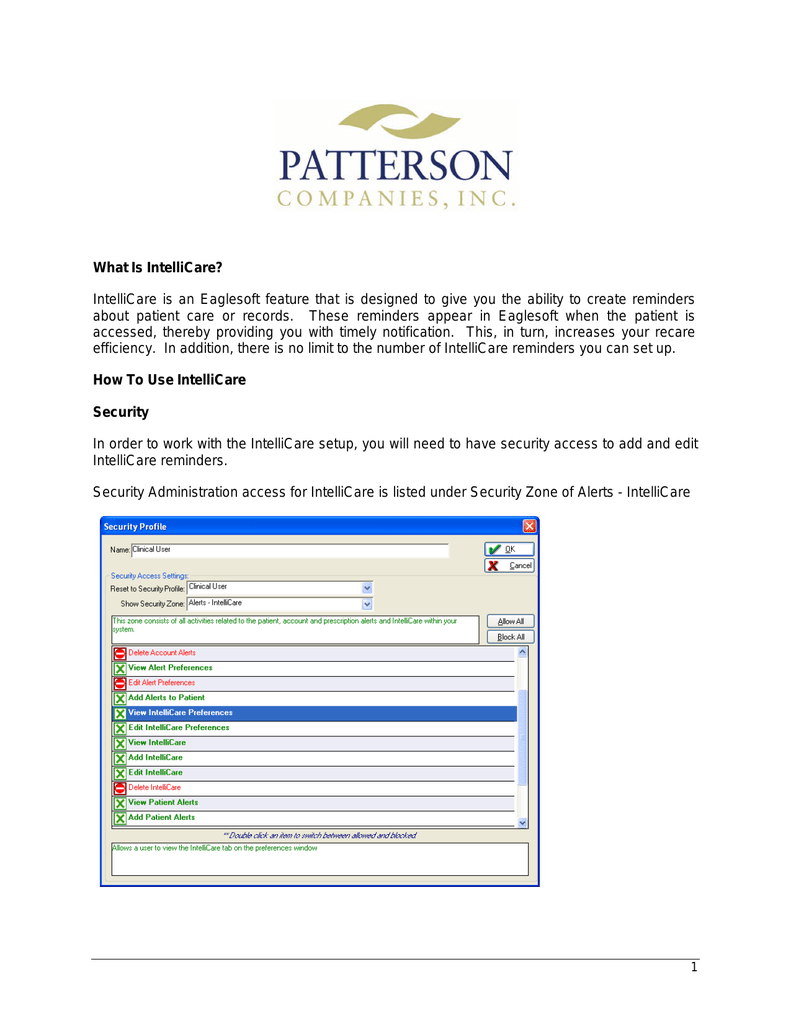 Eaglesoft Intellicare Setup Instructions Manualzz