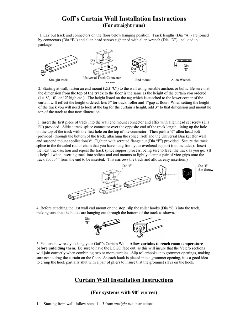 Goff S Curtain Wall Installation Instructions For Straight Runs