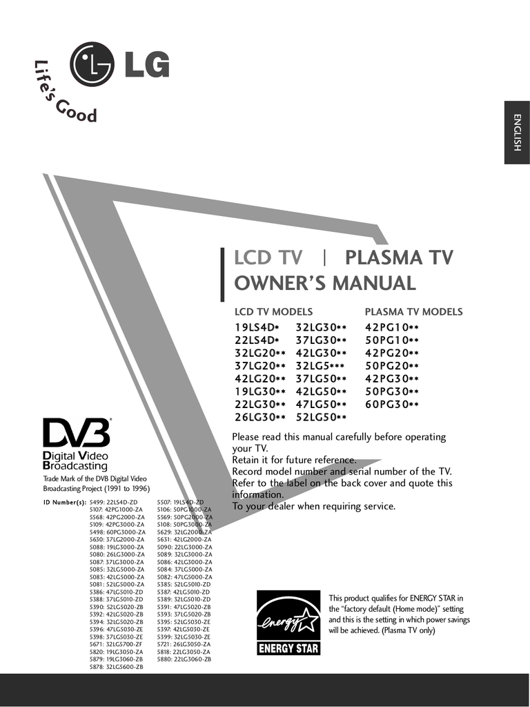 LG 32LG5000 Owner's manual | Manualzz