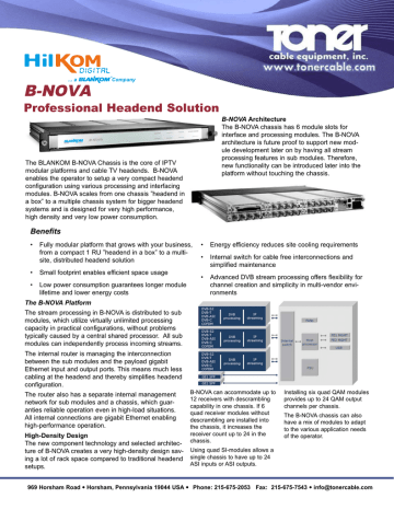 B-NOVA Professional Headend Solution | Manualzz