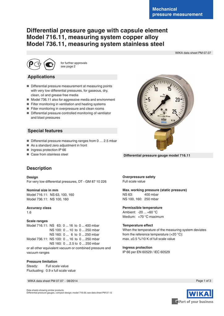 low pressure differential pressure gauge