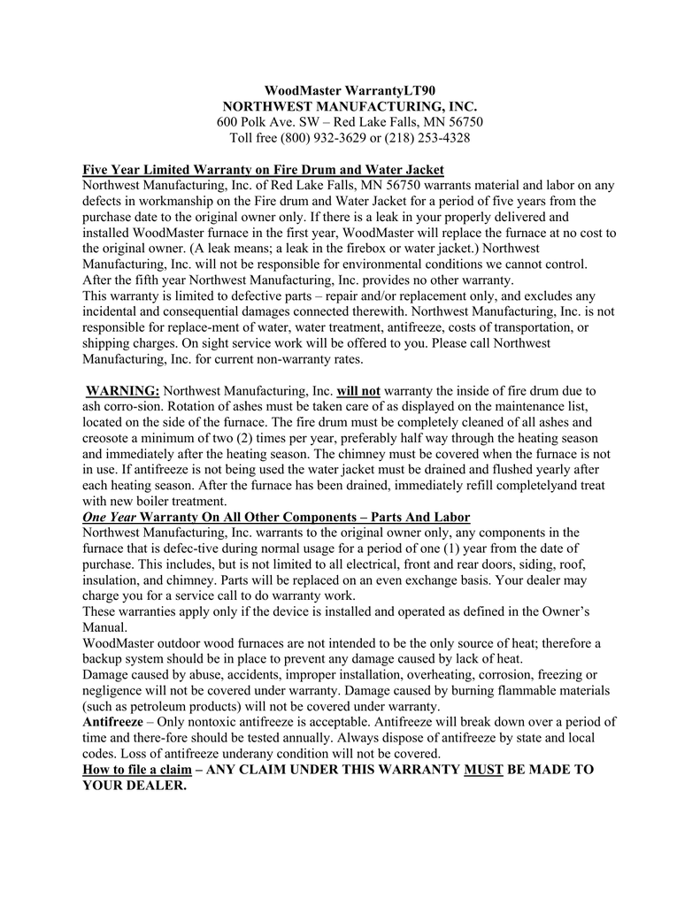 LT90 WoodMaster Outdoor Wood Boiler/Furnace | Manualzz