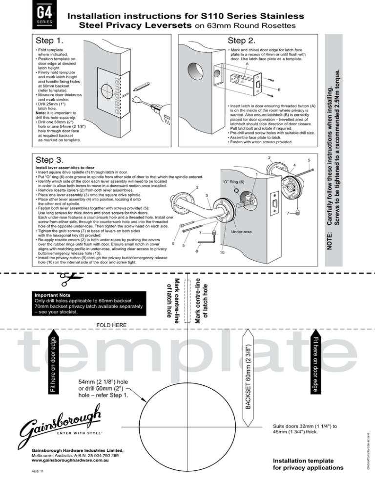 Defiant deadbolt installation template pdf