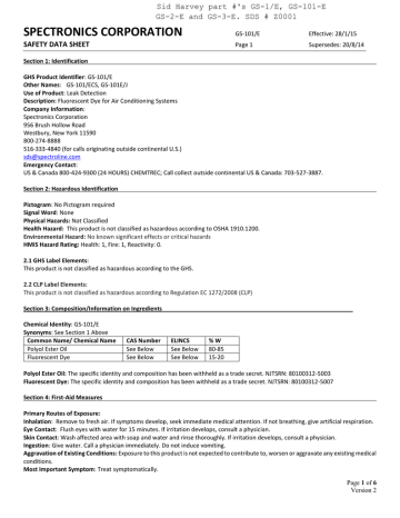 Spectronics Corporation Safety Data Sheet Manualzz