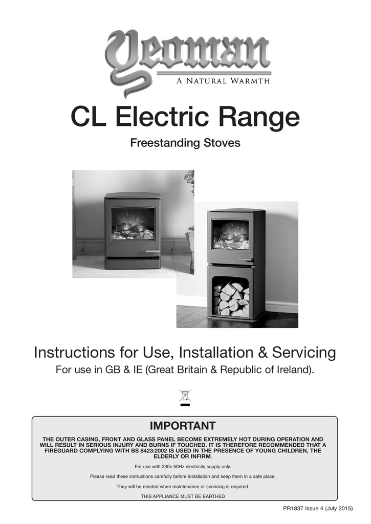 CL Electric Range Installation User Instructions Manualzz