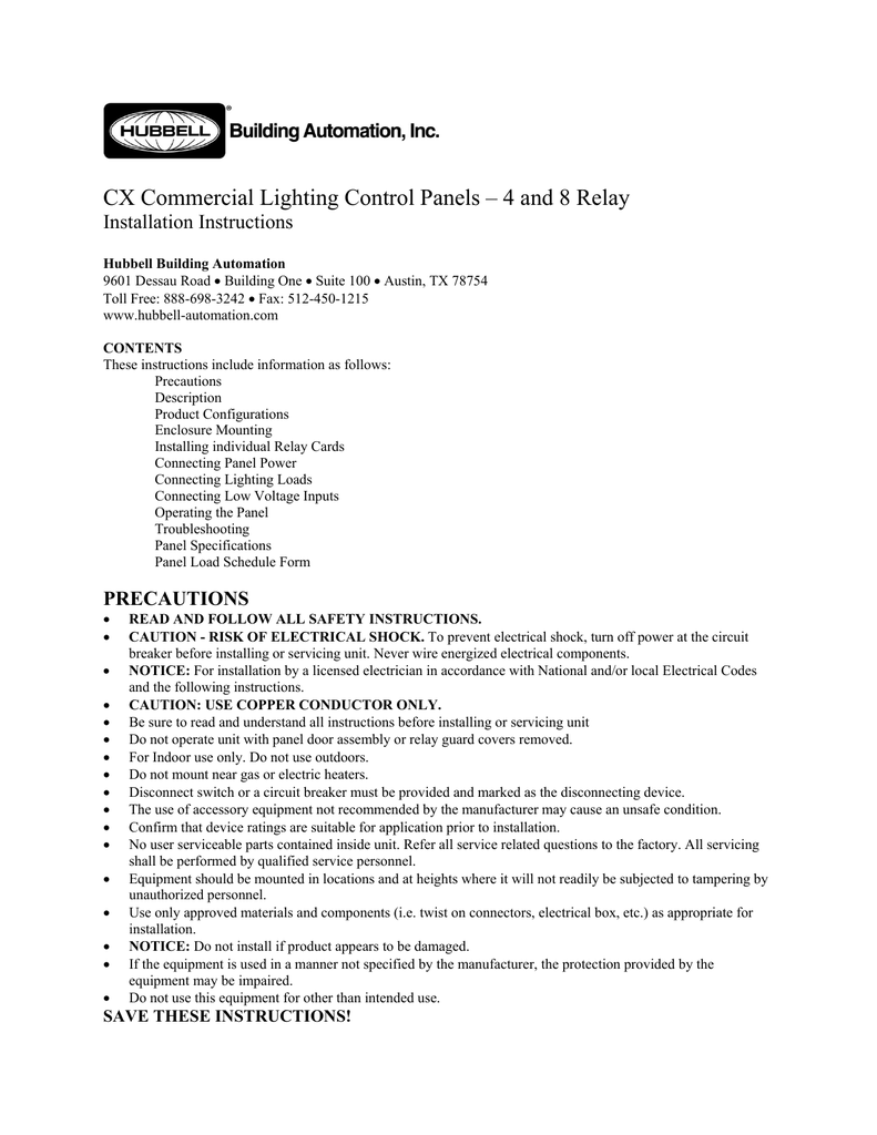 Hubbell Cx Commercial Lighting Control Panels Shelly Lighting