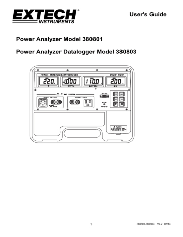 MRC 380803 POWER ANALYZER DATALOGGER User's Guide | Manualzz