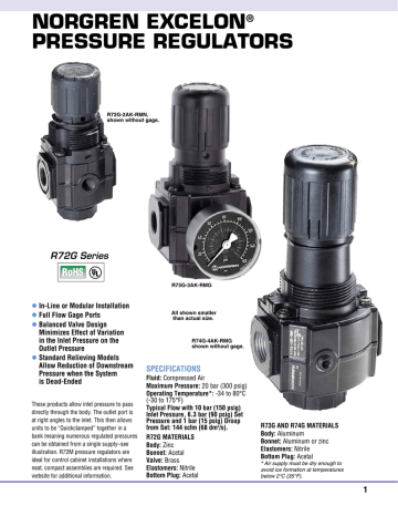 Norgren Excelon Pressure Regulators Manualzz