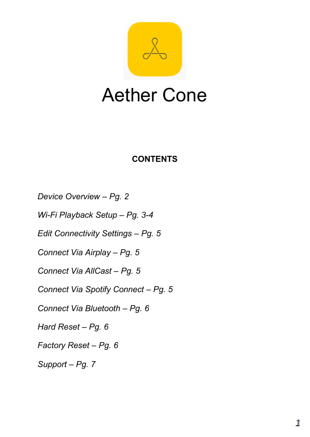 aether cone bluetooth