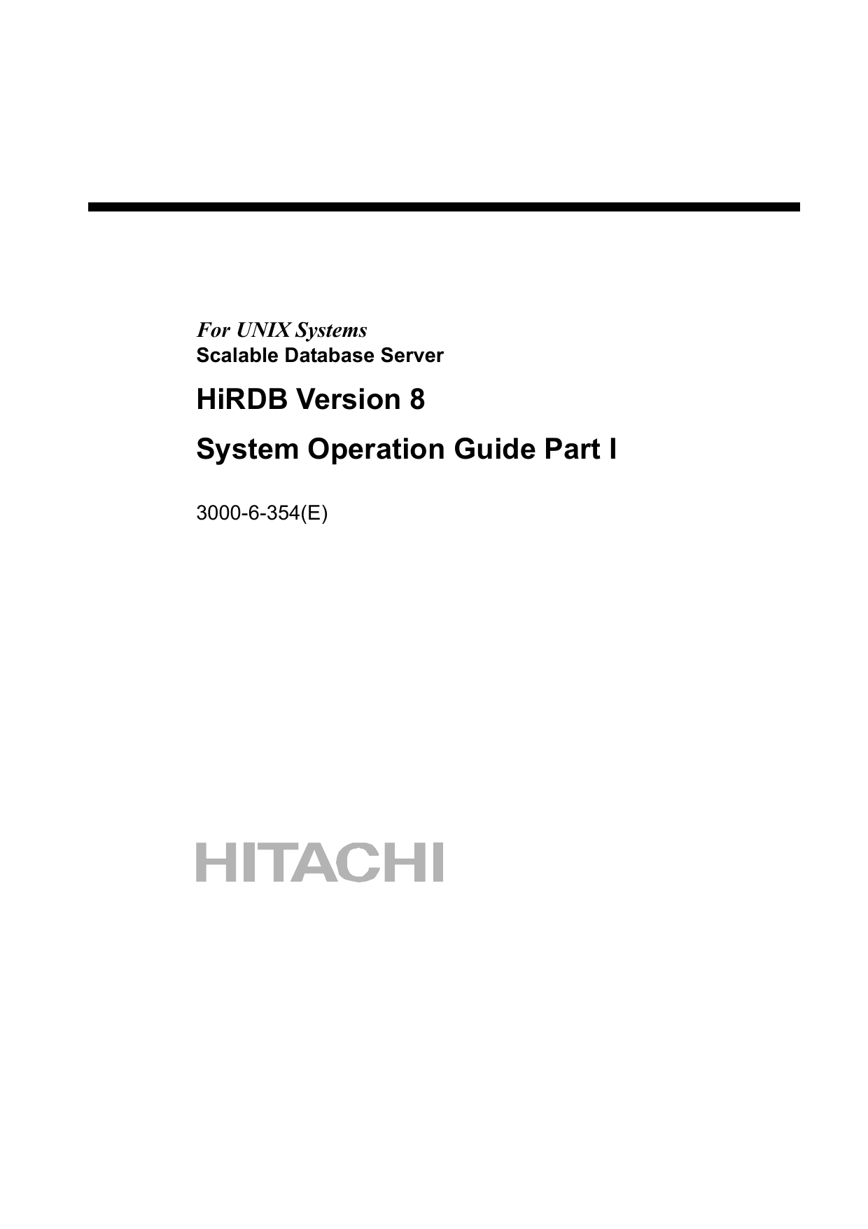 Hirdb Version 8 System Operation Guide Part I For Unix Systems Manualzz